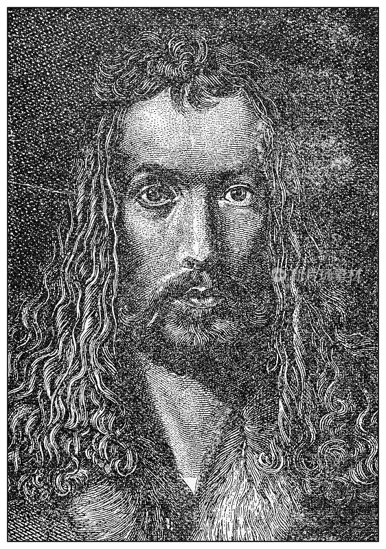 古代重要人物的古董插图:Albrecht Dürer
